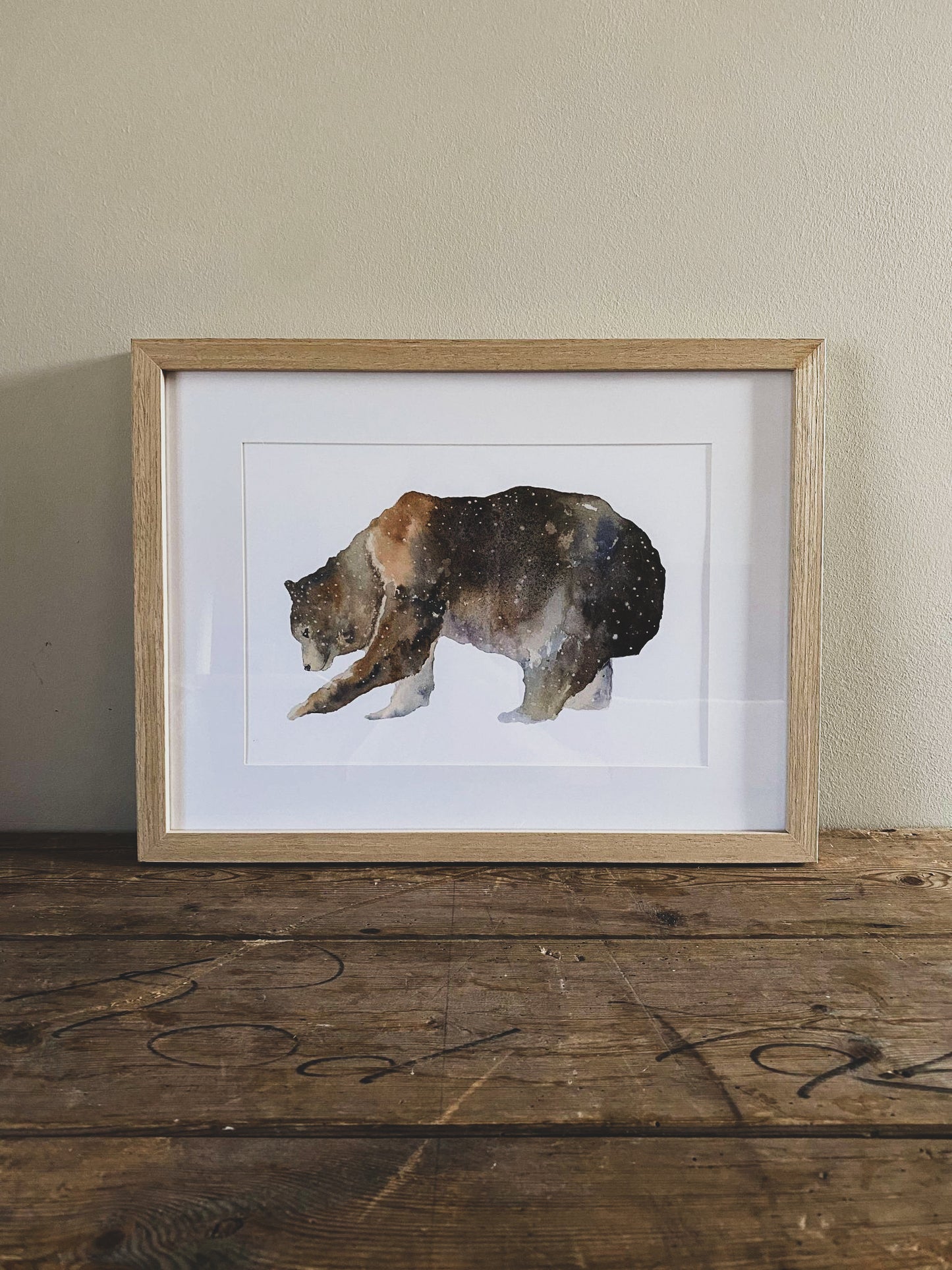 Hand illustrated Brown bear print